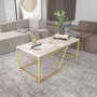 Hanah Home Wendy Mesa de Centro Blanco y Oro
